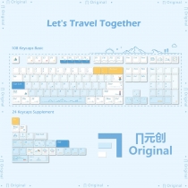 Let's Travel Together 104+28 PBT Keycaps Set Cherry / QX3 Profile for MX Switches Mechanical Gaming Keyboard